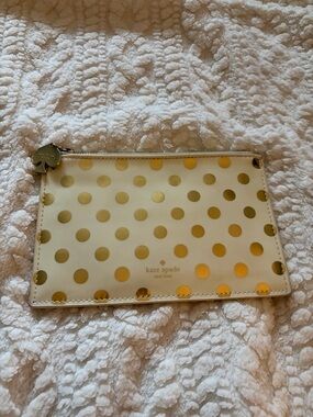 Kate Spade Polka Dot Gold Accent Pouch
